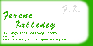 ferenc kalledey business card